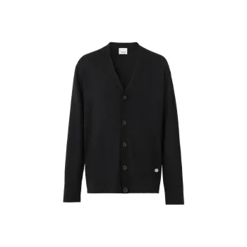 Burberry Wool And Silk V Neck Cardigan