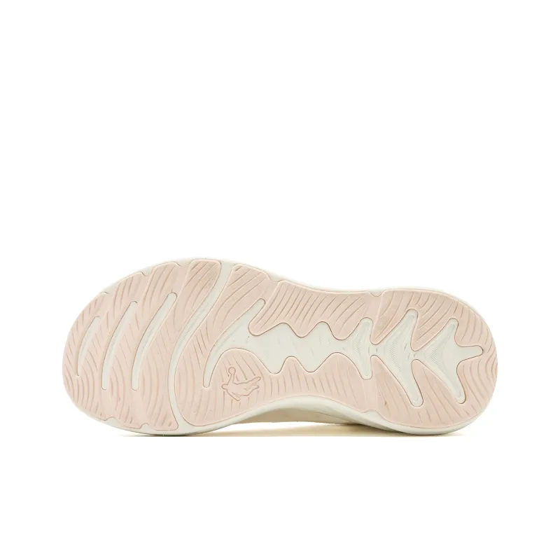 QIAODAN Cushioning, Slip Resistant, And Abrasion Resistant Low Top Casual Running Shoes Women's Beige Pink-4
