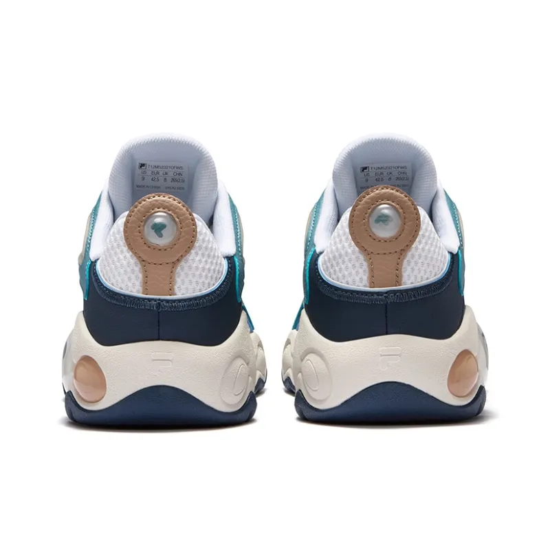 FILA FUSION VERTICAL Cracked Shoes Low Top Basketball Shoes Men's White Blue-3
