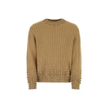 Burberry Crystal Embellished Cable Knit Sweater