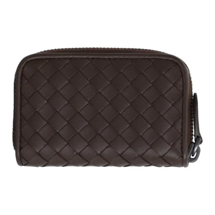Bottega Veneta Sheepskin Card Holder Unisex Brown-0