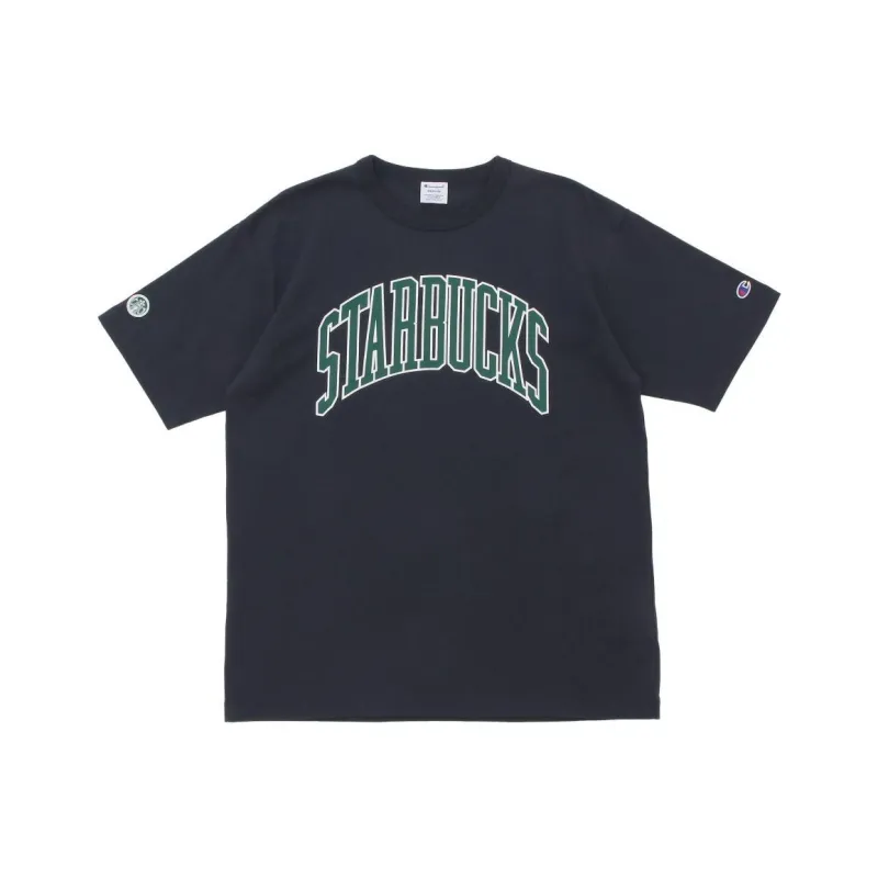 Starbucks/starbucks X Champion Beams X Starbucks Collaboration T-Shirts Unisex Navy-0