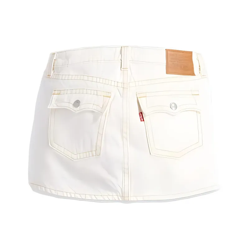 Levis Casual Short Skirts Women's White-1