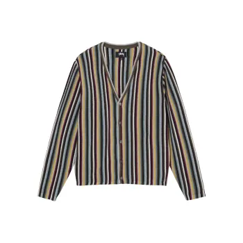 Stussy Stripe Pattern Cardigan