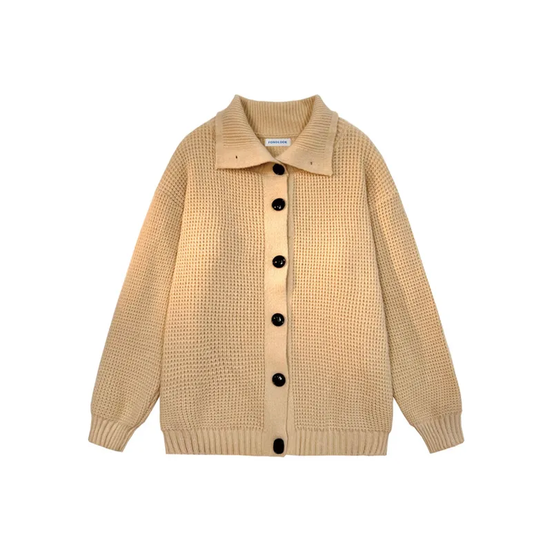 FONDLOOK Sweater Coat Unisex Apricot-2