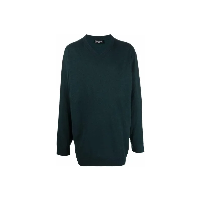Balenciaga Cashmere V Neck Oversized Top-0
