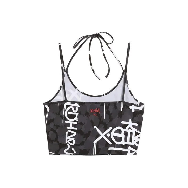 PUMA All Over Print Crop Camisoles Women's Black-1