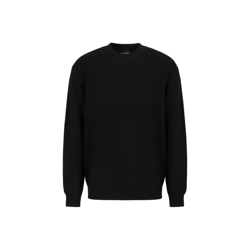EMPORIO ARMANI Mock neck Jumper In Virgin Wool With A Micro textured Weave-0