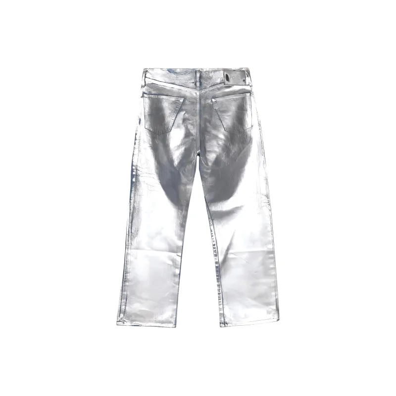Doublet Silver Foil coated Jeans-1