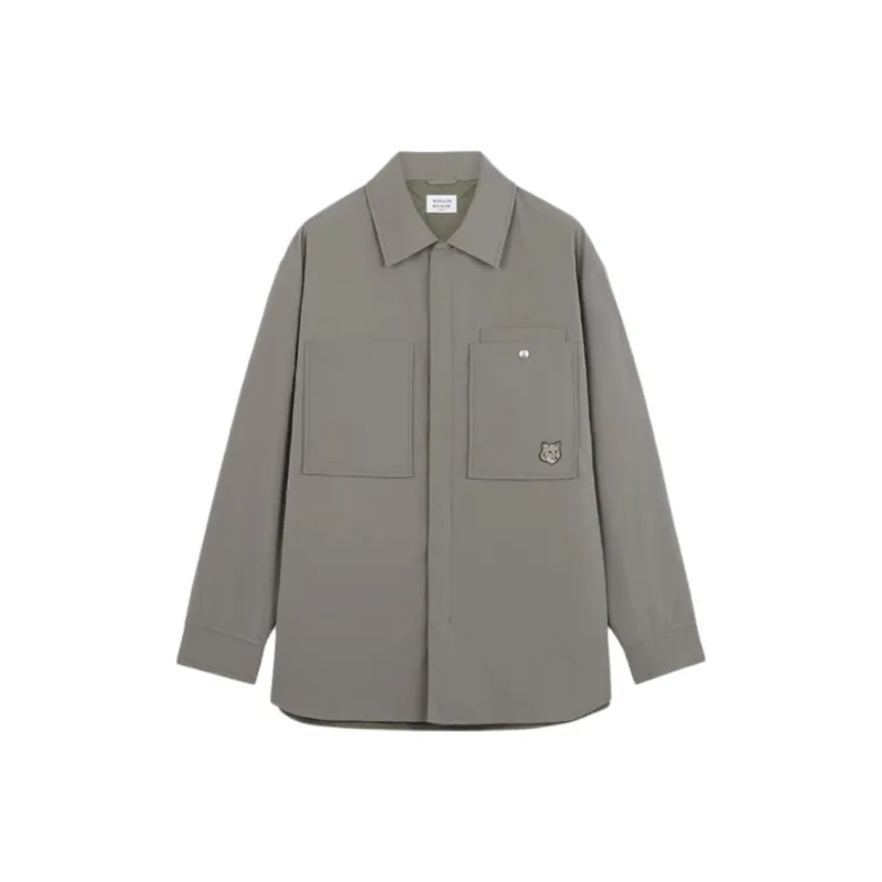 Maison Kitsune Fox Head Patch Padded Overshirt-0