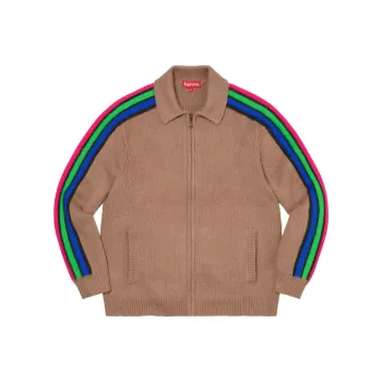 Supreme Sleeve Stripe Zip Up Sweater