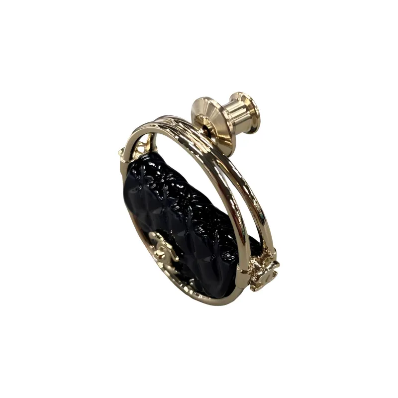 CHANEL Brooches Women's Gold/Black-1