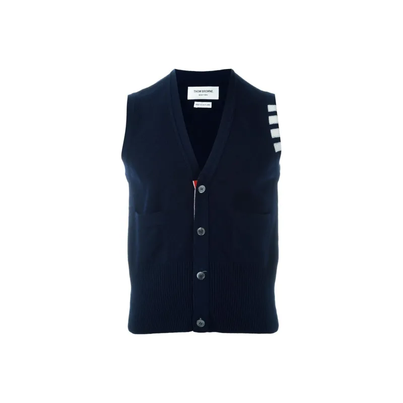 THOM BROWNE Sleeveless Buttoned Cardigan-0