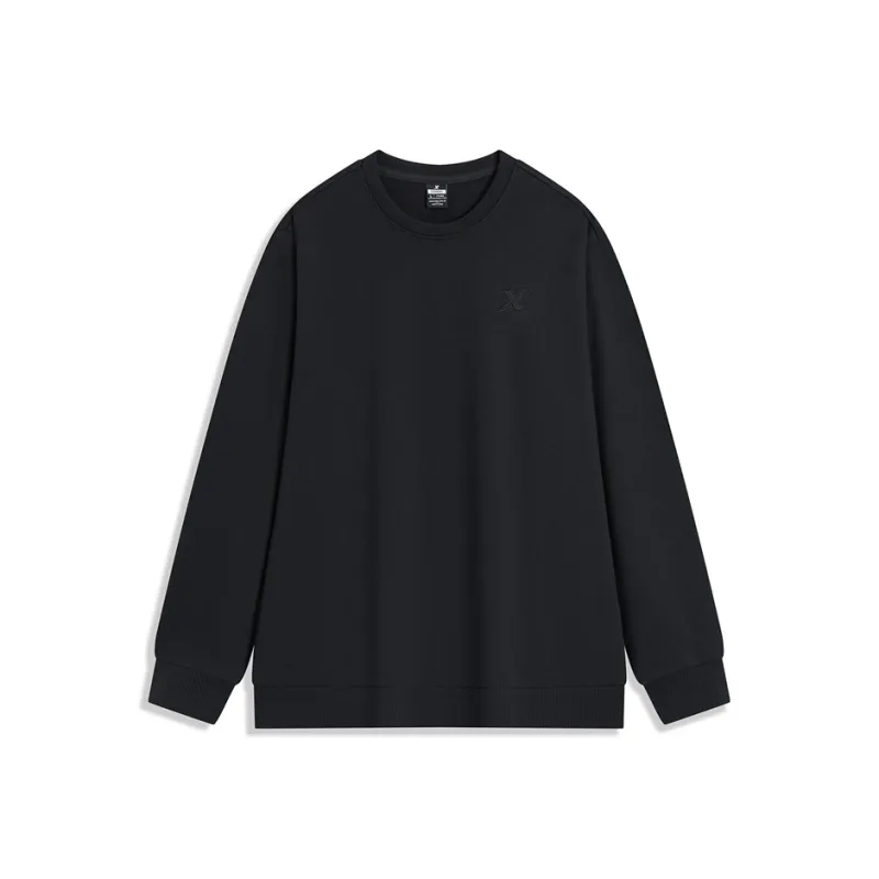 XTEP Crew Neck Sweatshirt Jet Black Men's-0