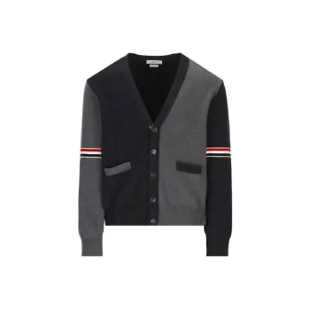 THOM BROWNE Color Block Buttoned Cardigan