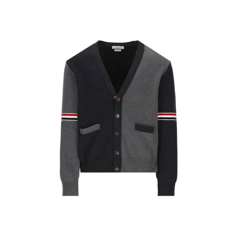 THOM BROWNE Color Block Buttoned Cardigan-0