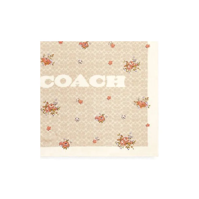 COACH Silk Scarves Women's Beige-1