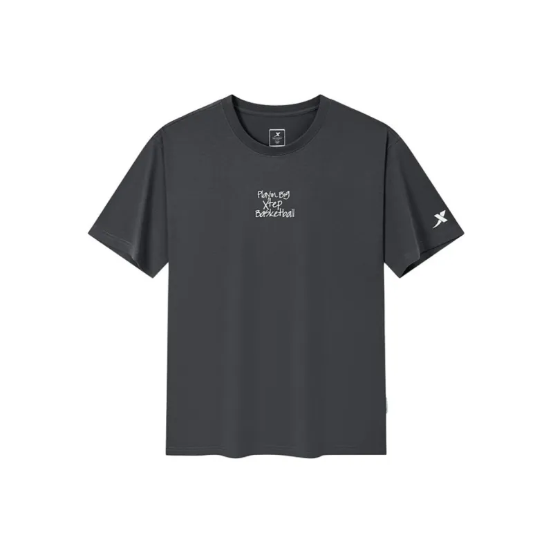 XTEP Basketball Collection T Shirt Men's Mudstone Gray-0