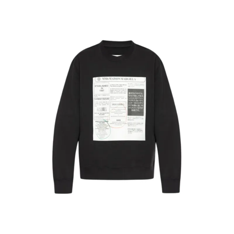 MM6 Maison Margiela Newspaper Print Jersey Sweatshirt-0