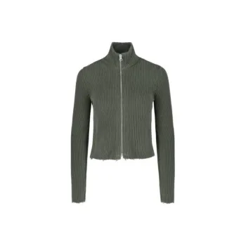 MM6 Maison Margiela Knitted Distressed Zip-Up Cardigan