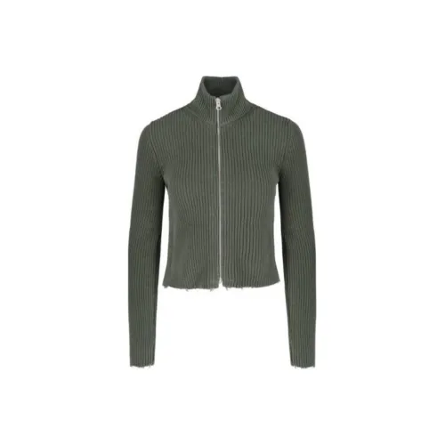 MM6 Maison Margiela Knitted Distressed Zip-Up Cardigan