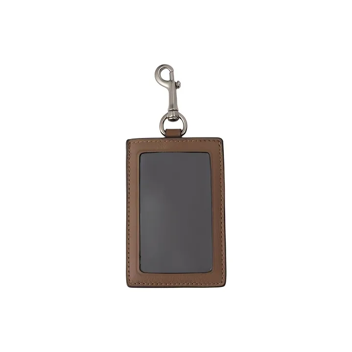 COACH Lanyard Cow Leather Card Holder Men's Brown-1