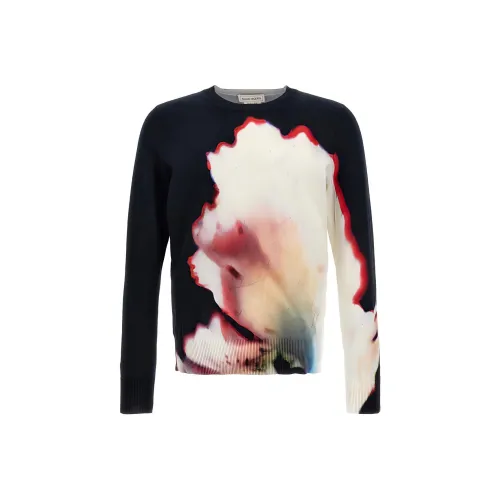 Alexander McQueen Solarised Flower Uprisaled Crewneck Knitted Jumper