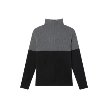 THEORY Cashmere Sweaters Men Black Gray Mixed Color 093