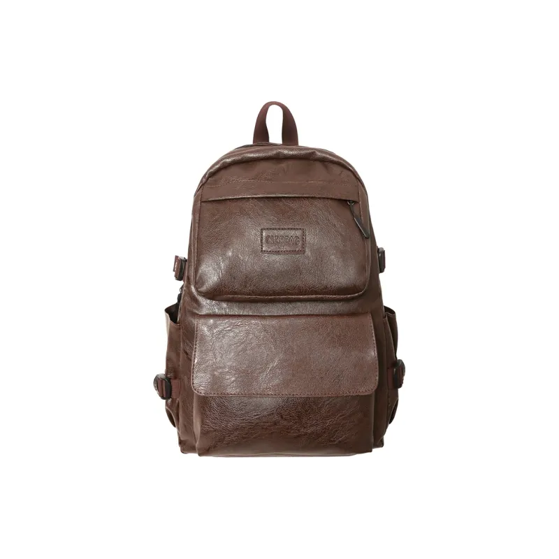 GEERDUN PU Backpack Unisex Black/Brown-2
