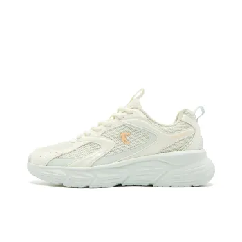 QIAODAN Shock Absorbers With Slip Resistant Features Low Top Casual Running Shoes Women's Beige Green