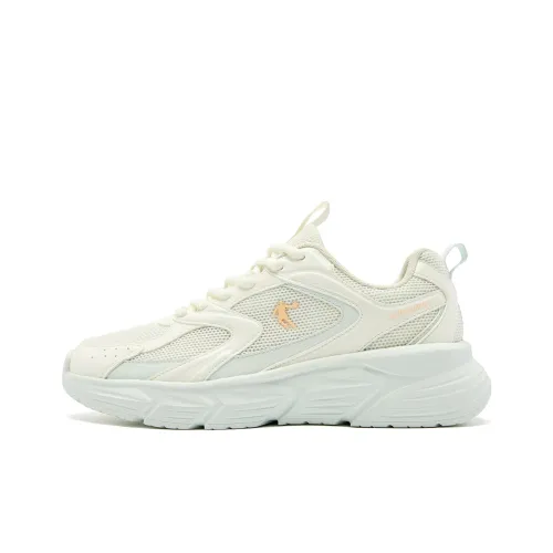 QIAODAN Shock Absorbers With Slip Resistant Features Low Top Casual Running Shoes Women's Beige Green