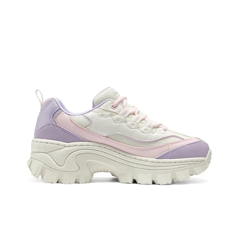 Skechers Street Anti-Slip Wear-Resistant Low-Top Casual Shoes Women's White Pink Purple-1