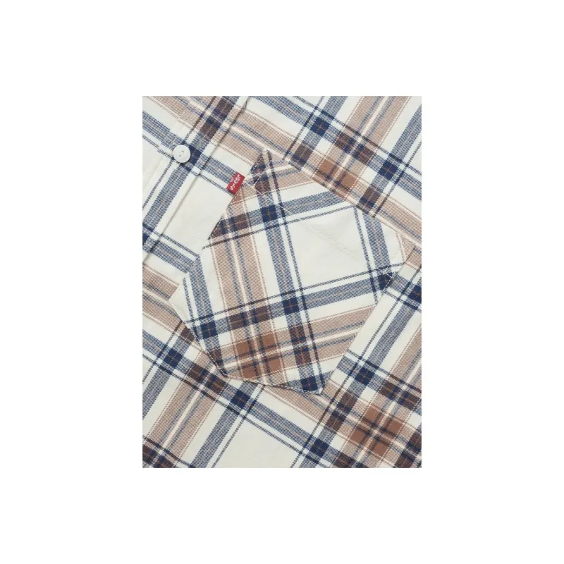 Levi's Shirt Men's Blue Brown Plaid-2