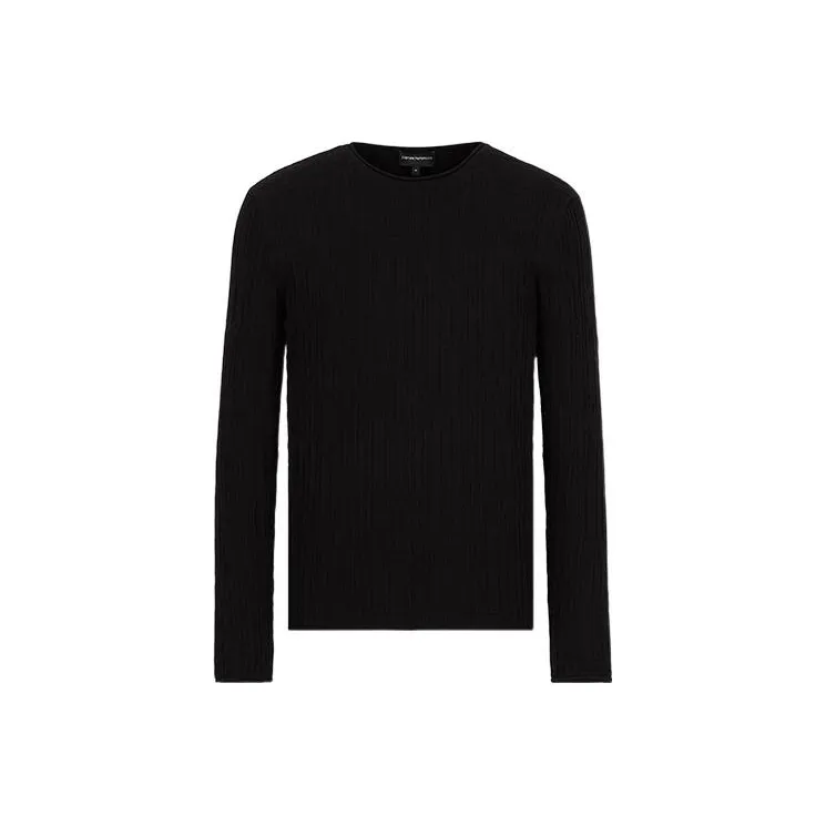 EMPORIO ARMANI SS22 Slim Fit Knitwear Men's Black-0