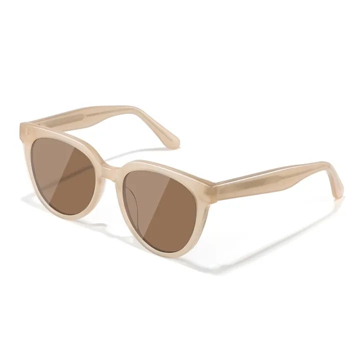 BERTHA Plate Frame Round Sunglasses Unisex Tea Brown, Yellow, Black-0
