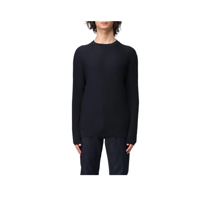EMPORIO ARMANI Long Sleeved Ribbed Knit Jumper-0