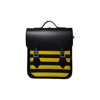 Zatchels Leather Backpack Small Size Unisex Yellow/Black