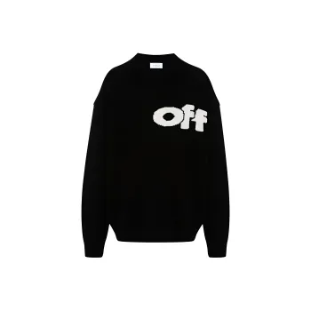 OFF WHITE Logo Detailed Crewneck Jumper