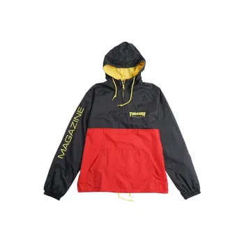 Thrasher Jacket US Version Unisex Black Red Patchwork