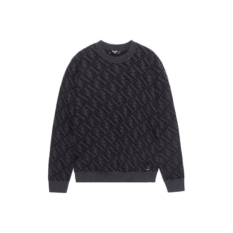 FENDI Monogram Jacquard Crewneck Knitted Jumper-0