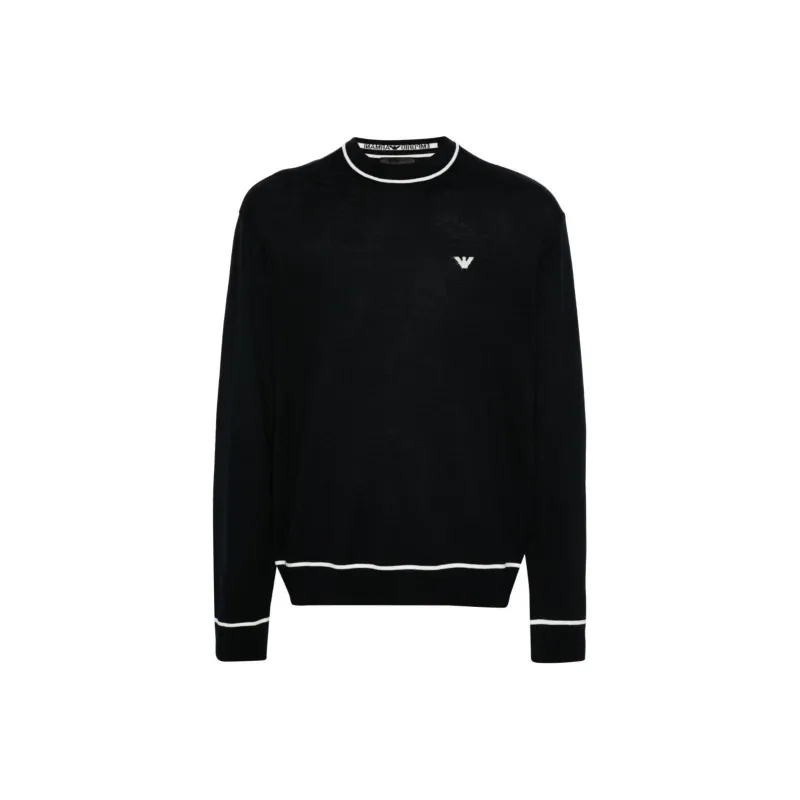 EMPORIO ARMANI Virgin wool Jumper With Jacquard Logo Detail-0