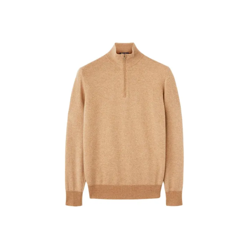 Loro Piana Roadster Mezzocollo Sweater Men's Oak Mixed Color-0
