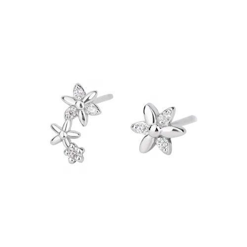 PHOENIXSILY S 999 Fine Silver Stud Earrings Women's