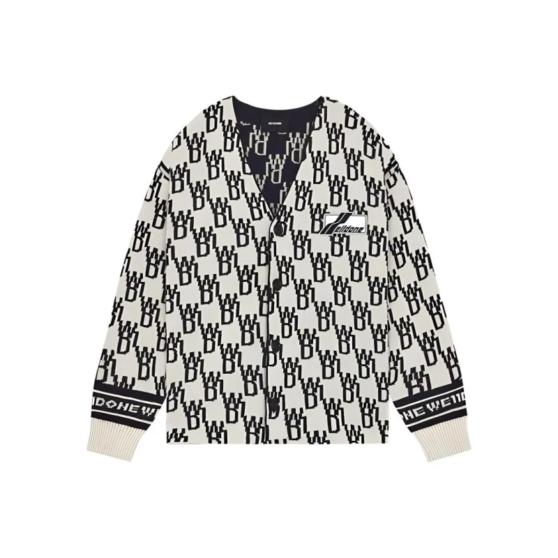 WE11DONE Enlarged Jacquard Cardigan-0