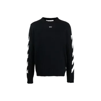 OFF WHITE Diagonal Crewneck Knit