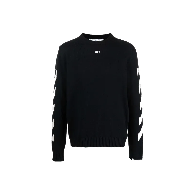 OFF WHITE Diagonal Crewneck Knit-0