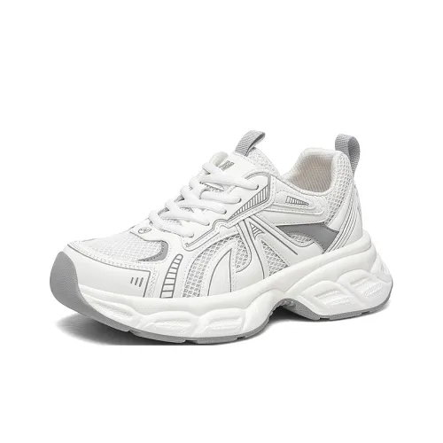 Golden Silk Rabbit Low Top Chunky Sneakers Women's