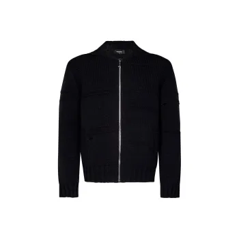 DSQUARED 2 Logo Embroidered Zip Up Sweater
