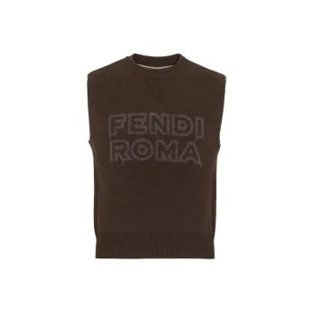 FENDI Tank Tops Men Brown
