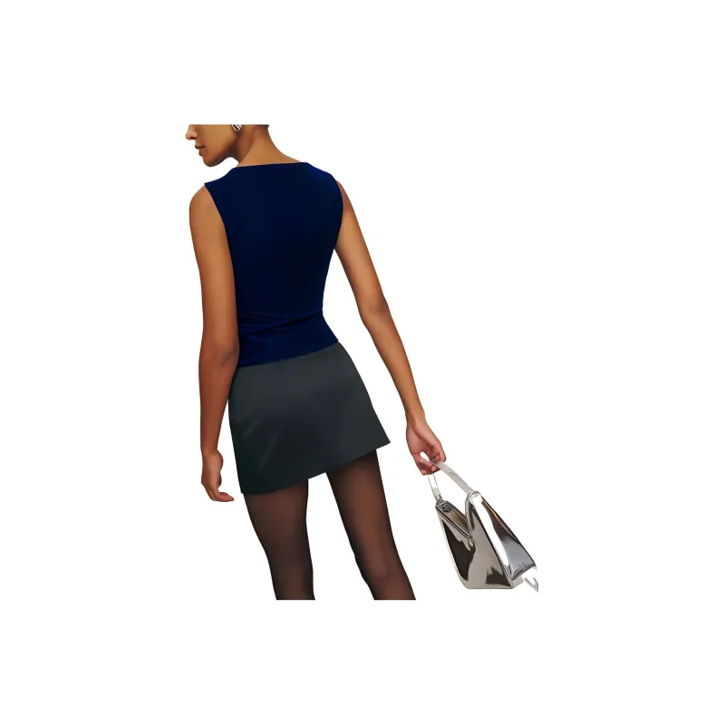 Reformation Tank Tops Women's Cobalt Velvet/Cobalt-1